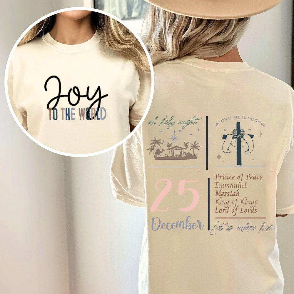 Let Us Adore Him Christian Washed T-Shirt