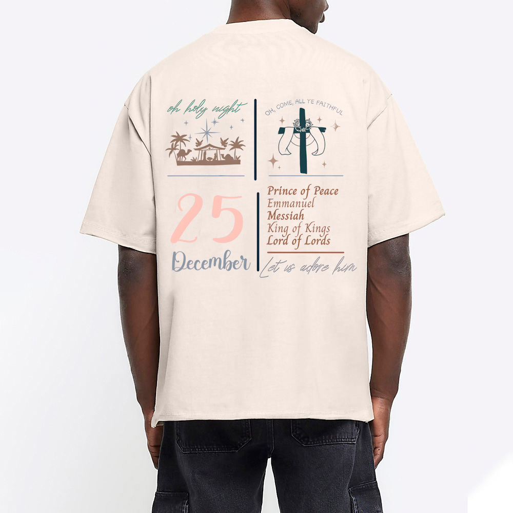 Let Us Adore Him Christian Washed T-Shirt