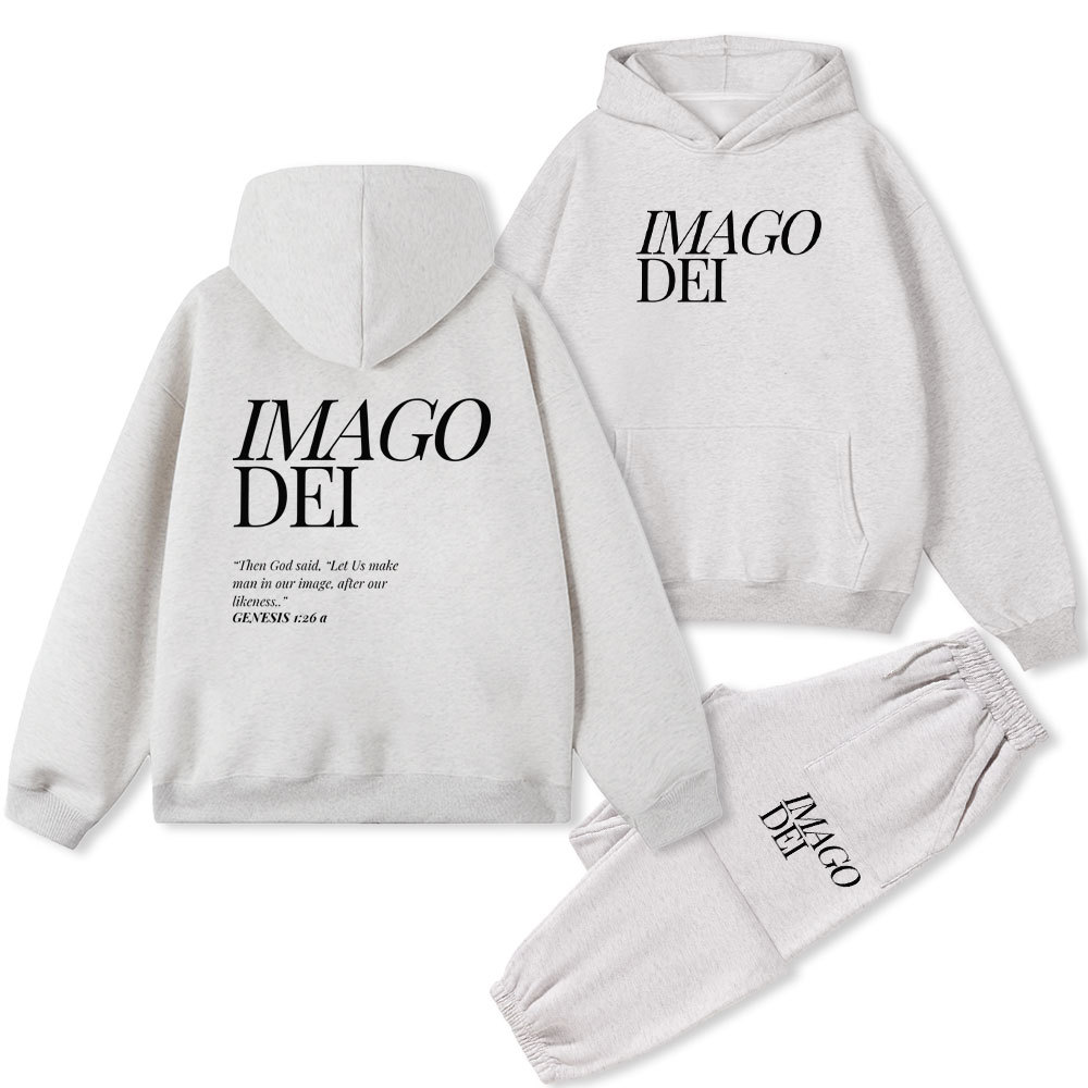 Let Us Make Man In Our Image Christian Fleece Hoodie Set