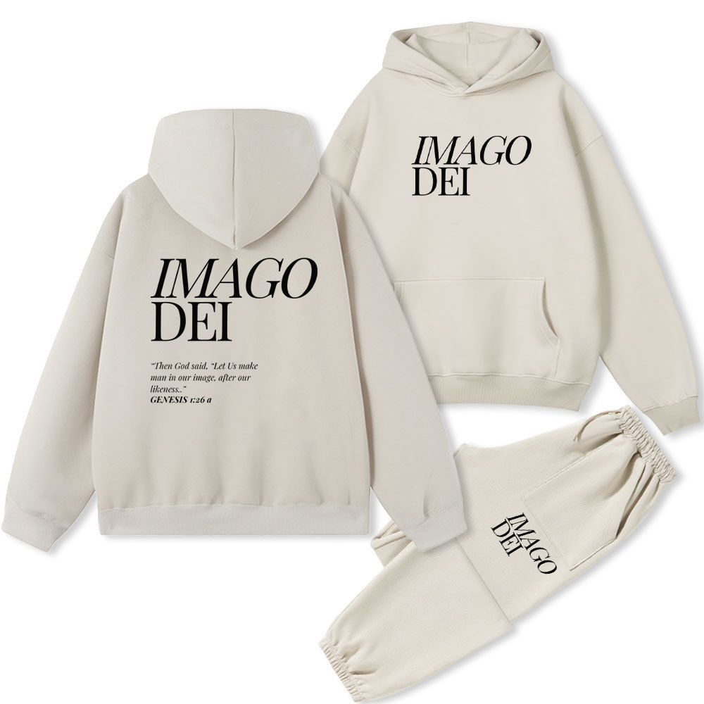 Let Us Make Man In Our Image Christian Fleece Hoodie Set