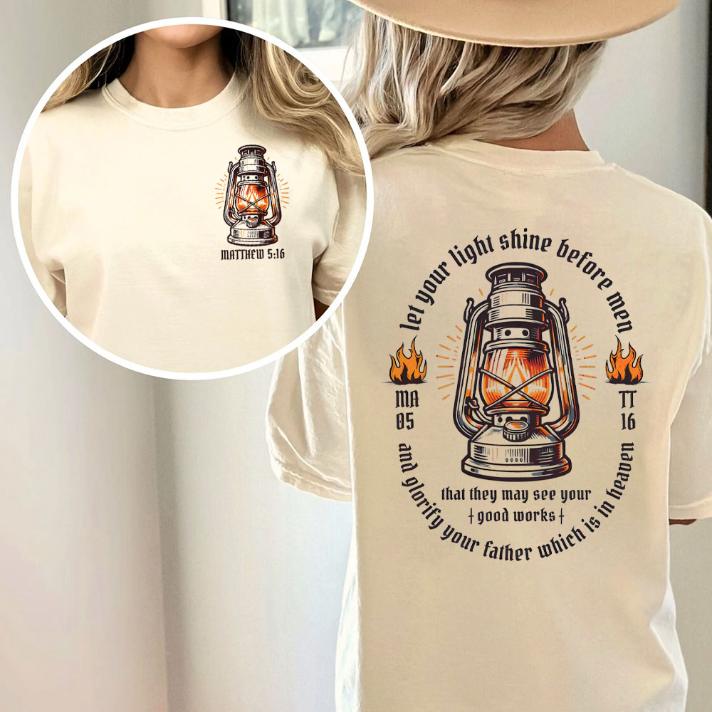 Let Your Light Shine Before Men Christian Washed T-Shirt