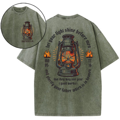 Let Your Light Shine Before Men Christian Washed T-Shirt