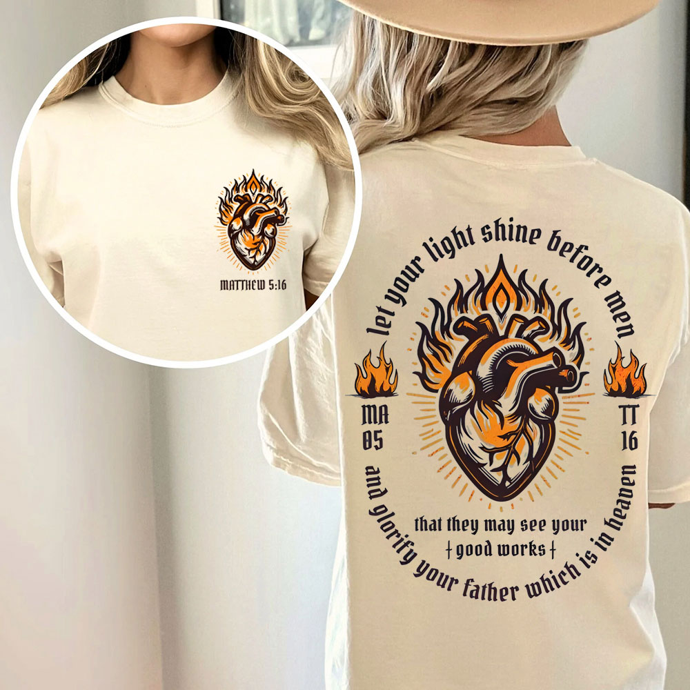 Let Your Light Shine Before Men Christian Washed T-Shirt