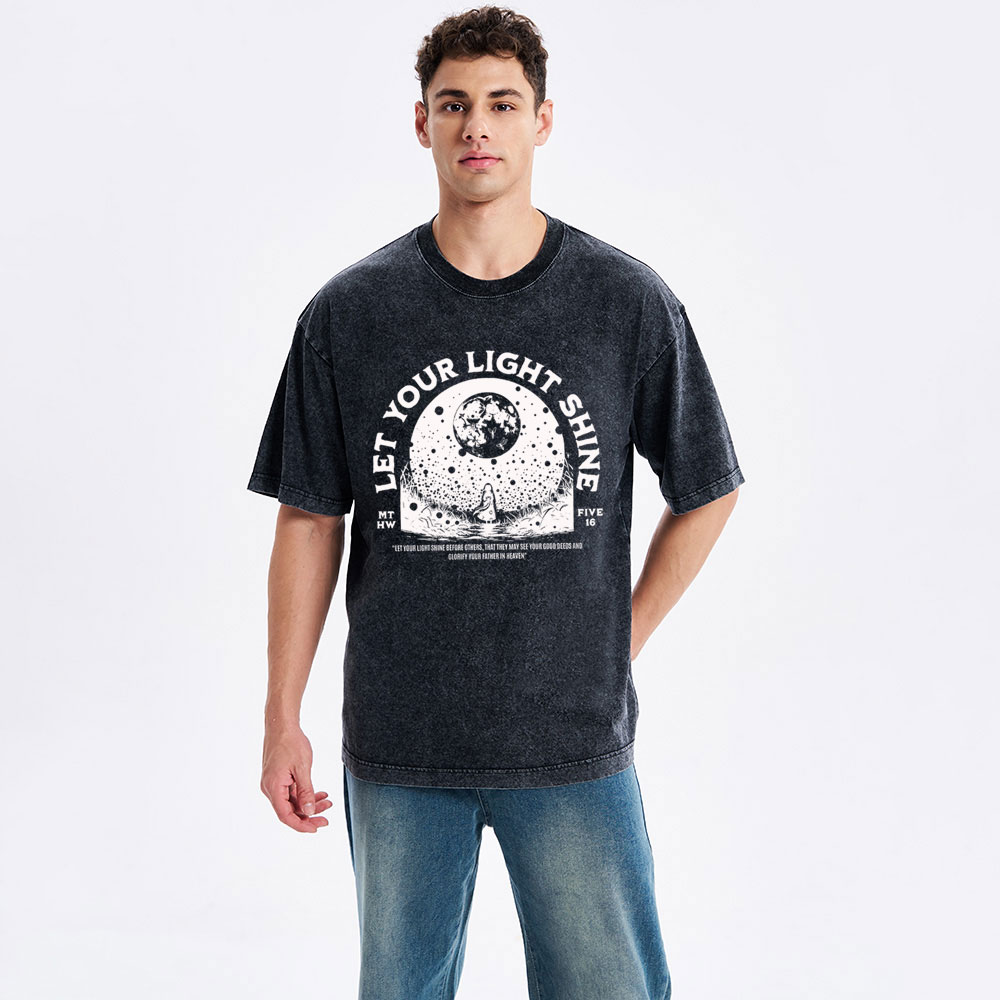 Let Your Light Shining Chrisitan Washed T-Shirt