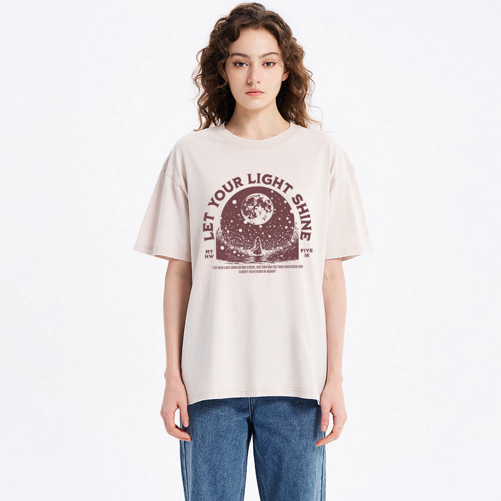 Let Your Light Shining Chrisitan Washed T-Shirt