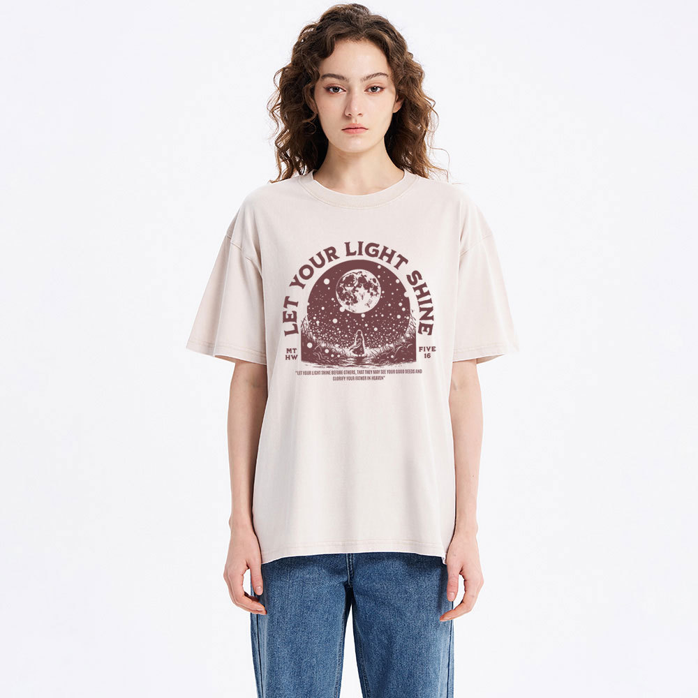 Let Your Light Shining Chrisitan Washed T-Shirt