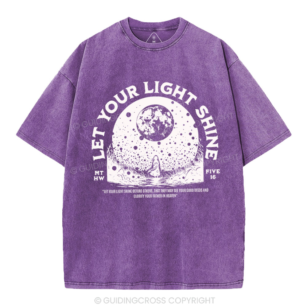 Let Your Light Shining Chrisitan Washed T-Shirt