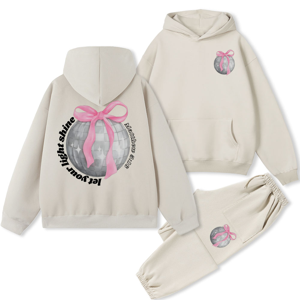 Let Your Light Shining Christian Fleece Hoodie Set