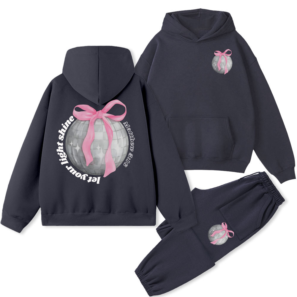 Let Your Light Shining Christian Fleece Hoodie Set