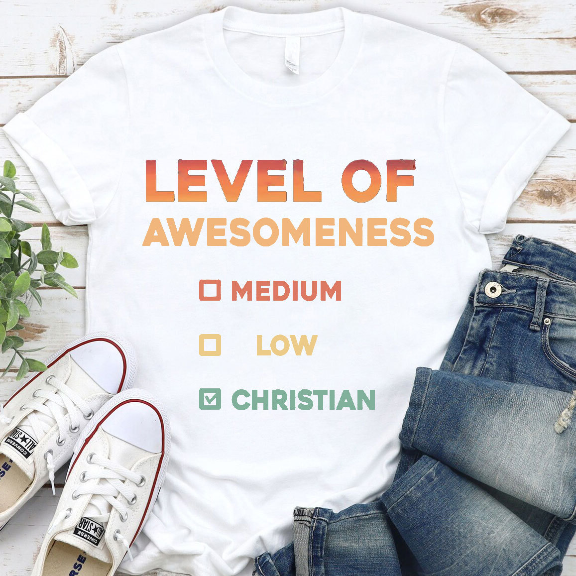 Level Of Awesomeness Christian T-Shirt