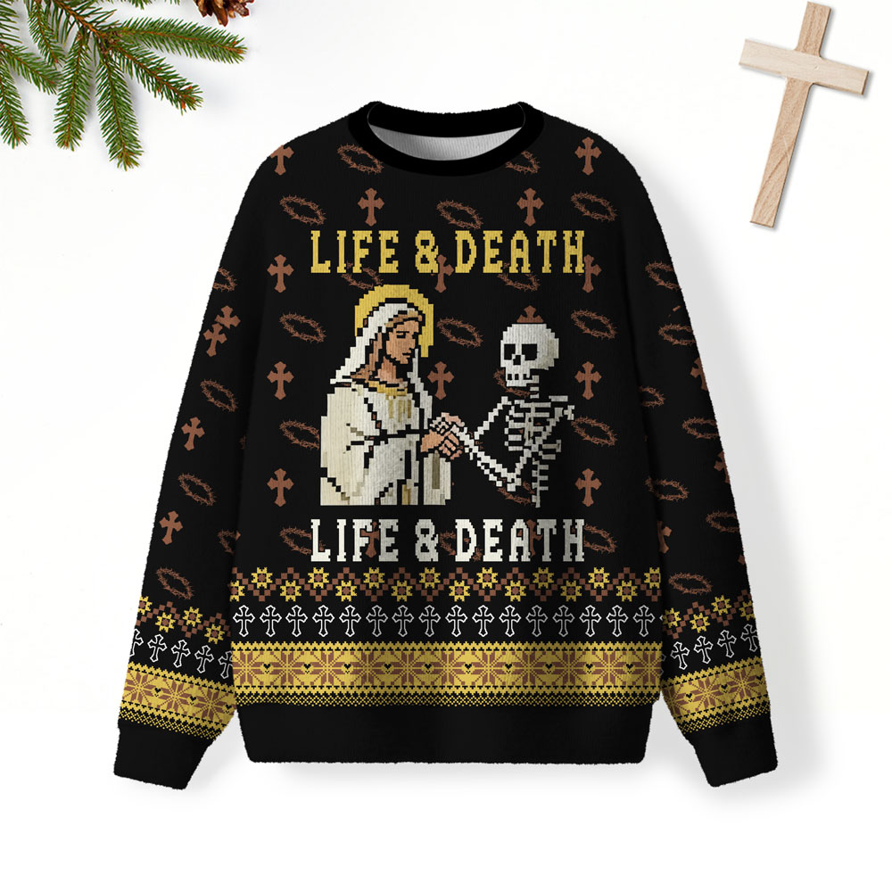 Life And Death Furry Christian Lightweight Sweater