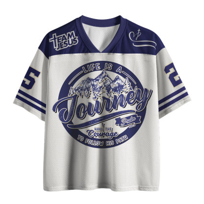 Life Is A Journey Christian White Mesh Jersey
