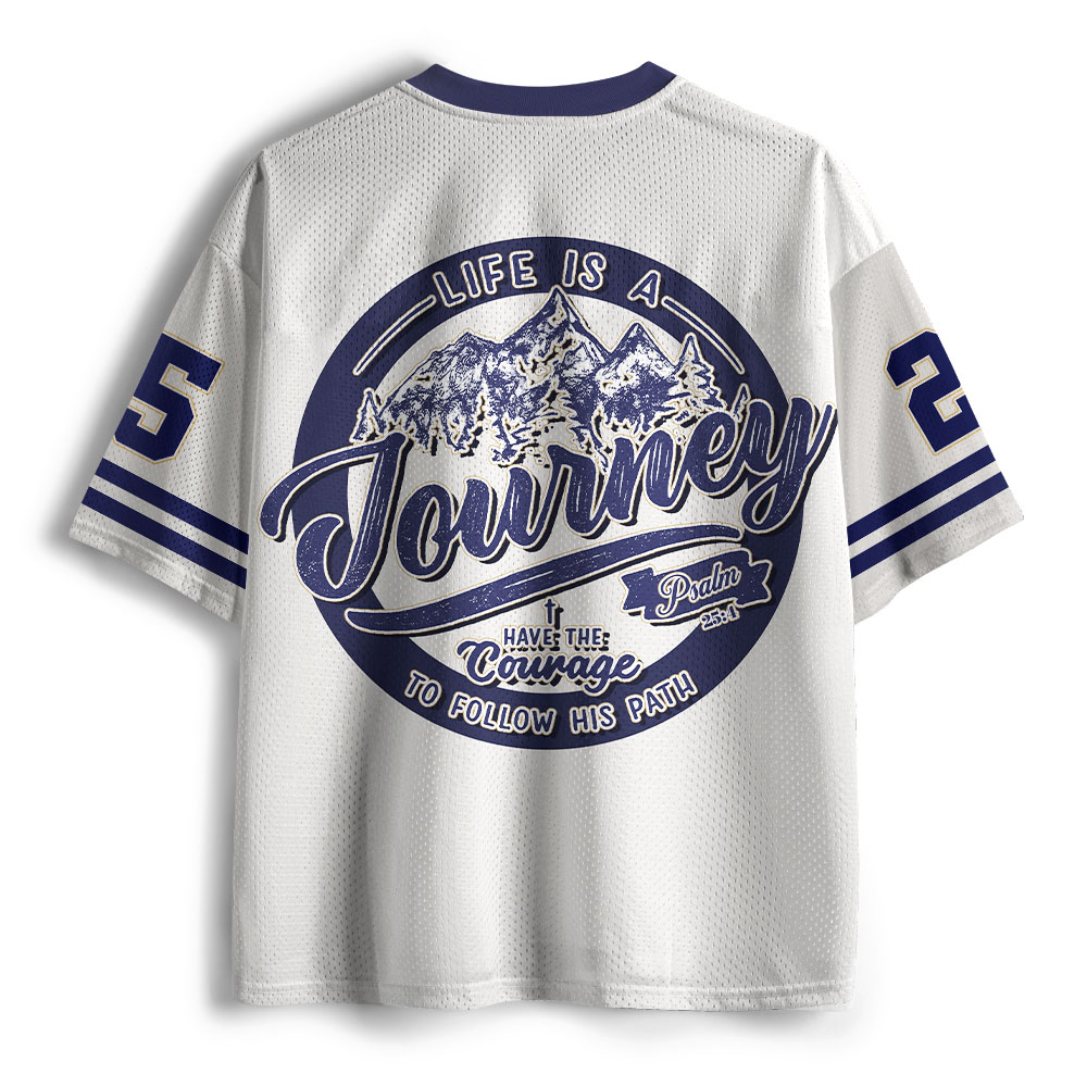 Life Is A Journey Christian White Mesh Jersey