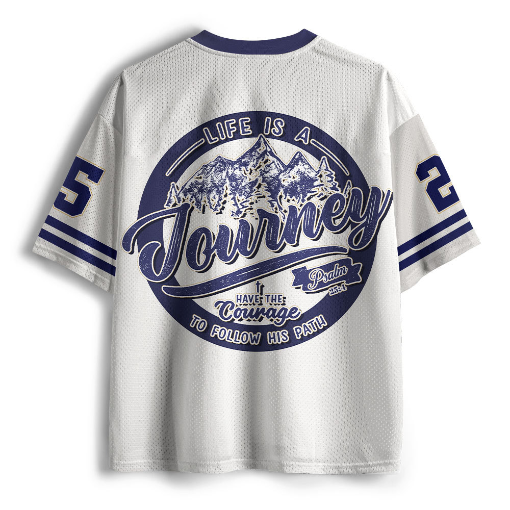 Life Is A Journey Christian White Mesh Jersey