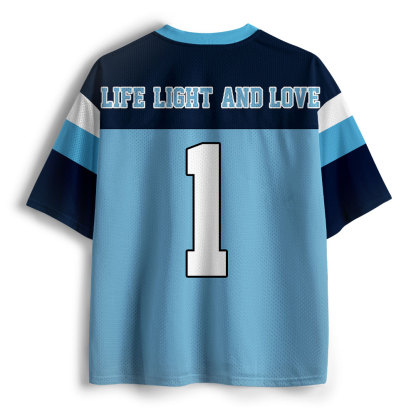 Life Light And Love Christian White Mesh Jersey