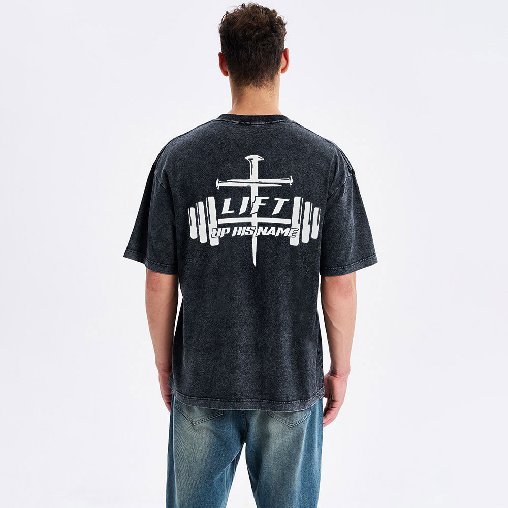 Lift Up His Name Christian Washed T-Shirt