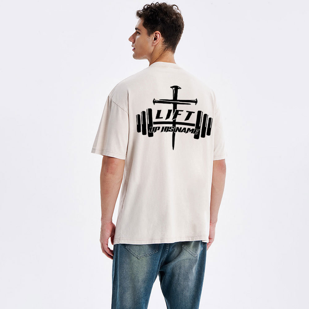 Lift Up His Name Christian Washed T-Shirt