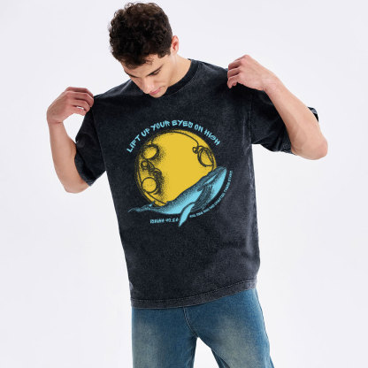 Lift Up Your Eyes Chrstian Washed T-Shirt
