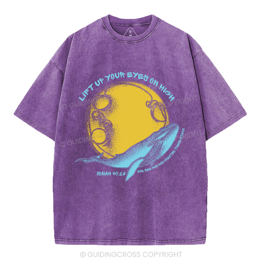 Lift Up Your Eyes Chrstian Washed T-Shirt