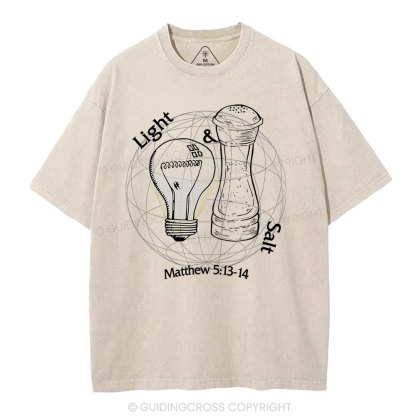 Light And Salt Christian Washed T-Shirt