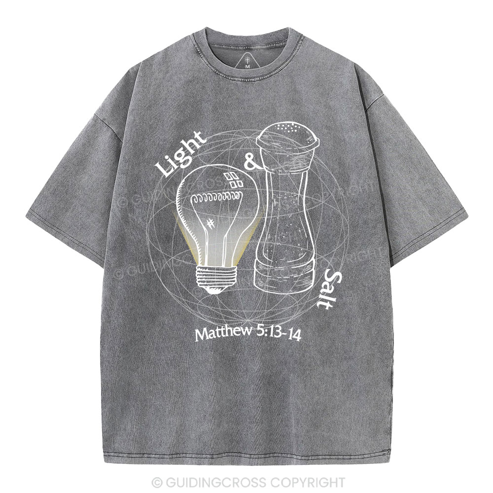 Light And Salt Christian Washed T-Shirt
