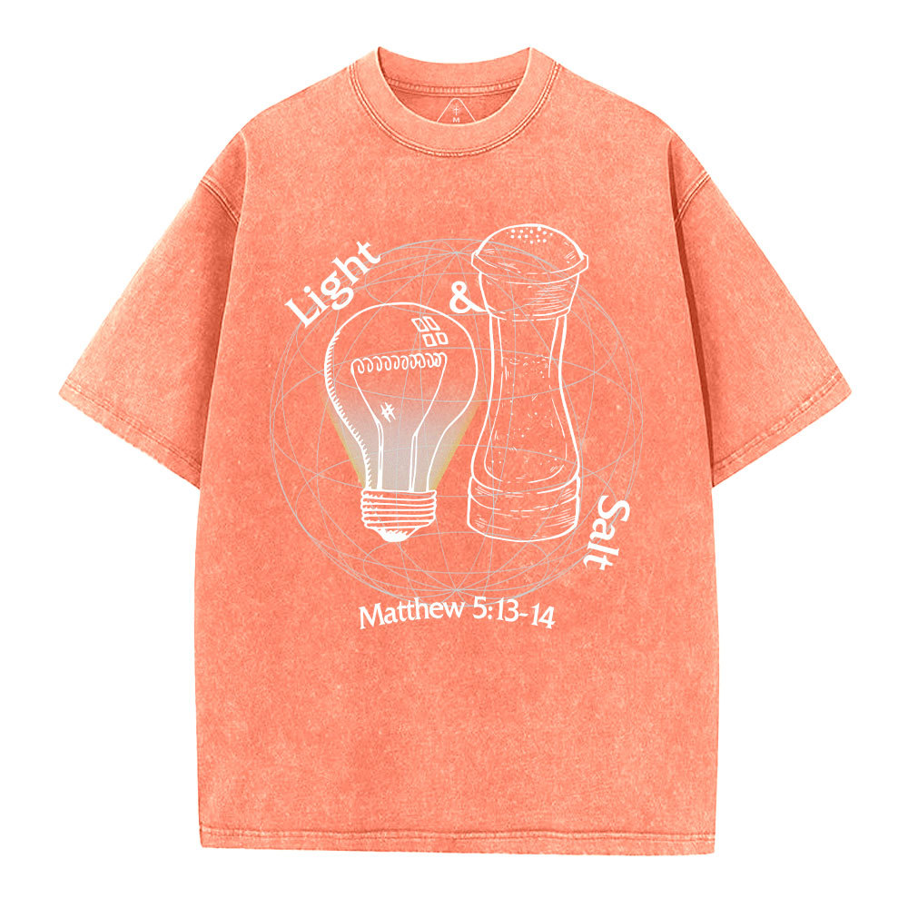 Light And Salt Christian Washed T-Shirt
