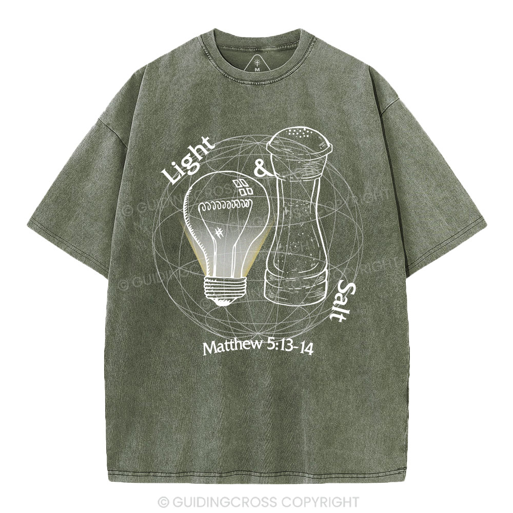 Light And Salt Christian Washed T-Shirt