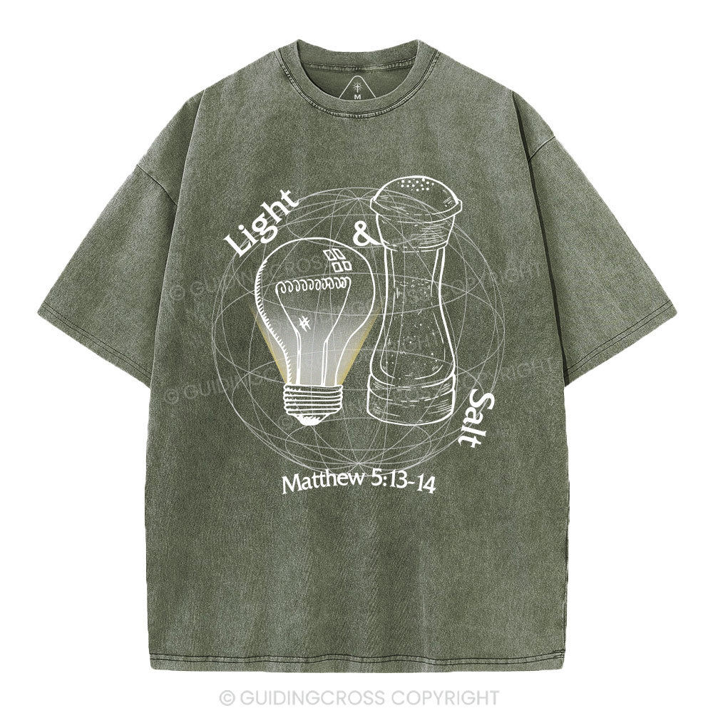 Light And Salt Christian Washed T-Shirt