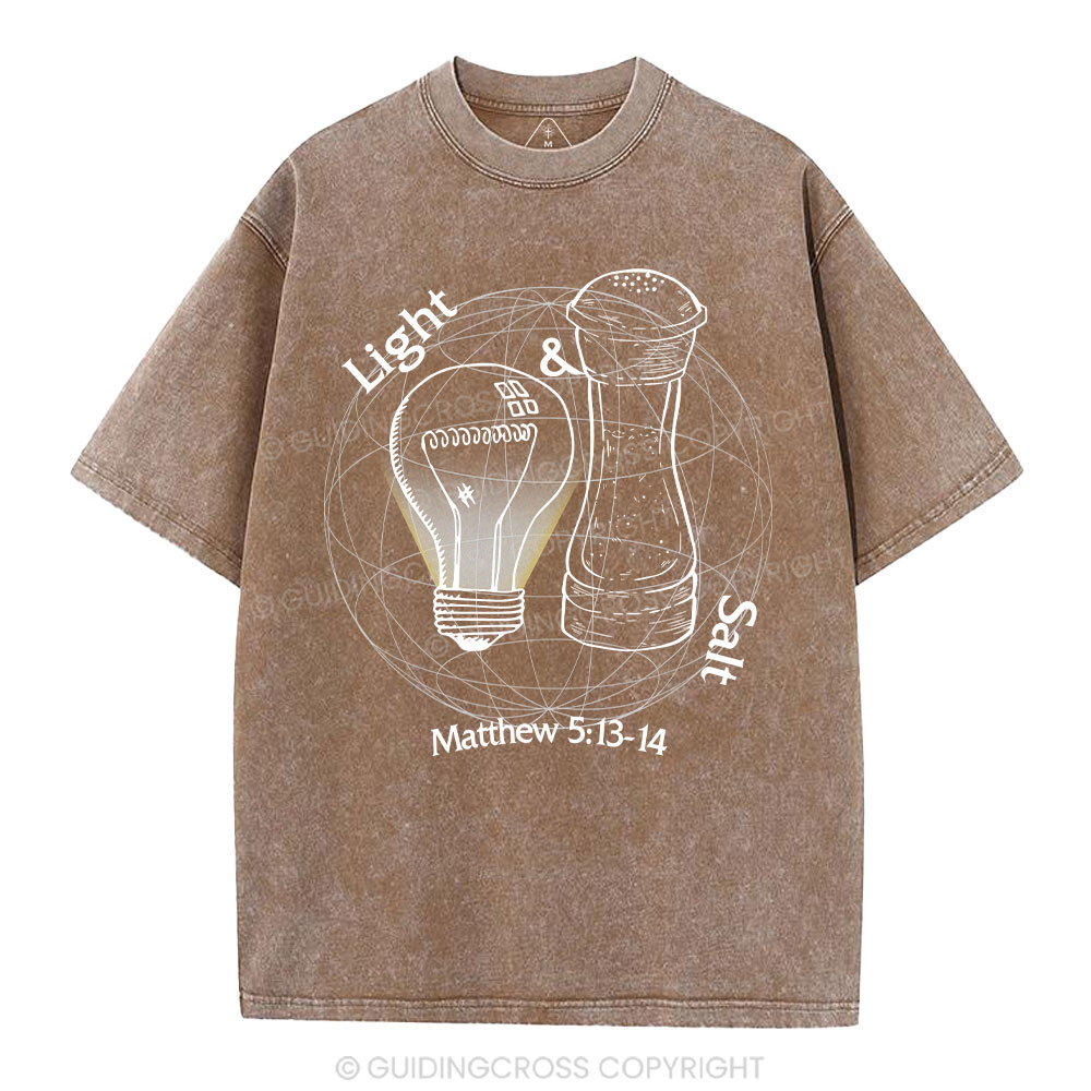 Light And Salt Christian Washed T-Shirt