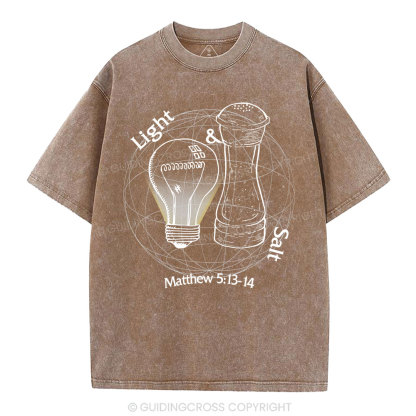 Light And Salt Christian Washed T-Shirt