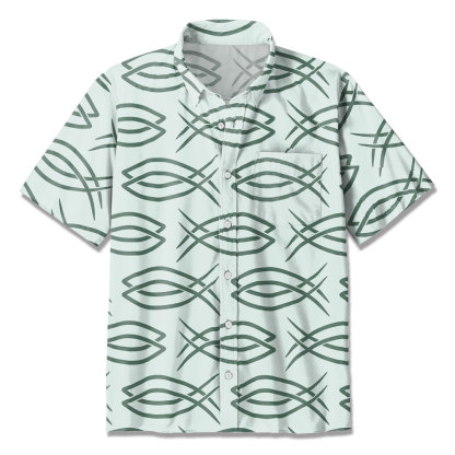 Light Green Fish Christian Hawaiian Shirt