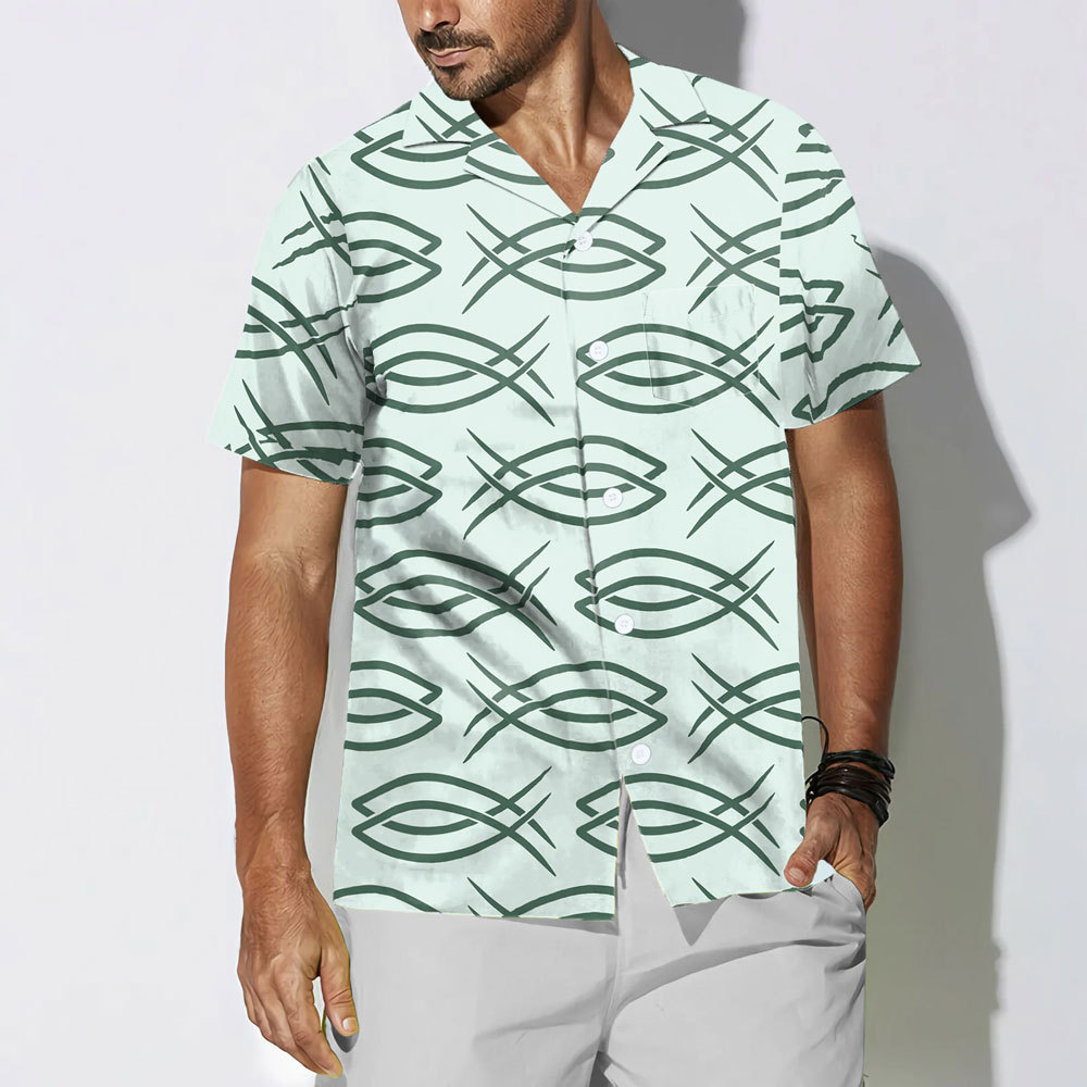 Light Green Fish Christian Hawaiian Shirt
