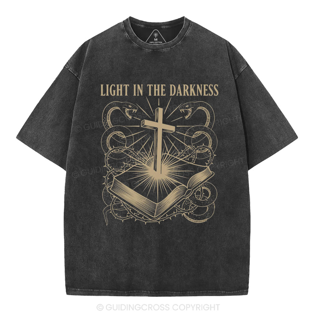 Light In The Darkness Christian Washed T-Shirt