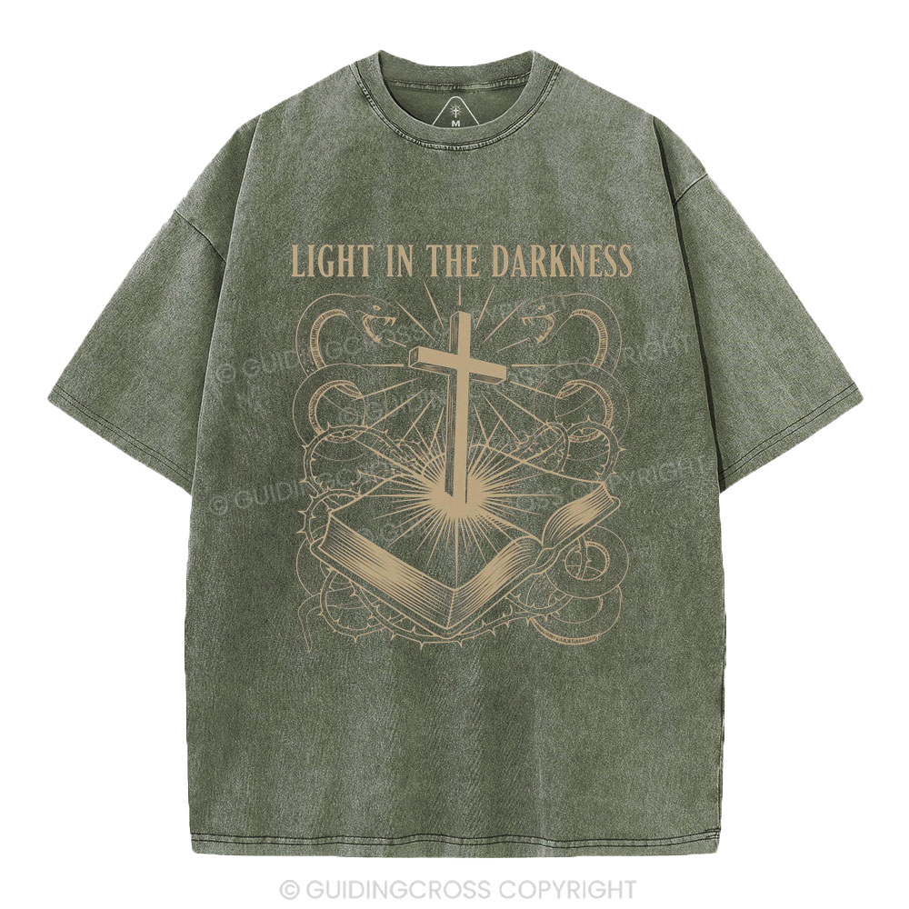 Light In The Darkness Christian Washed T-Shirt