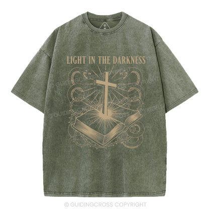 Light In The Darkness Christian Washed T-Shirt