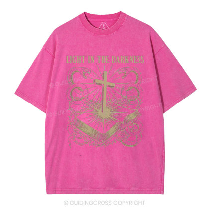 Light In The Darkness Christian Washed T-Shirt