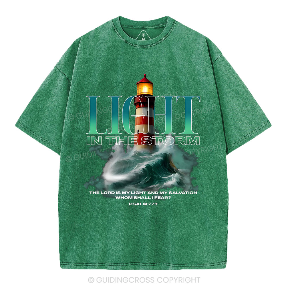 Light In The Storm Christian Washed T-Shirt
