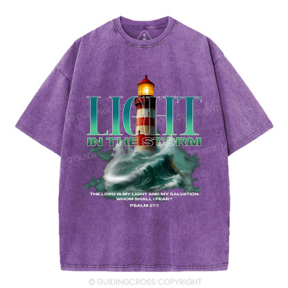 Light In The Storm Christian Washed T-Shirt