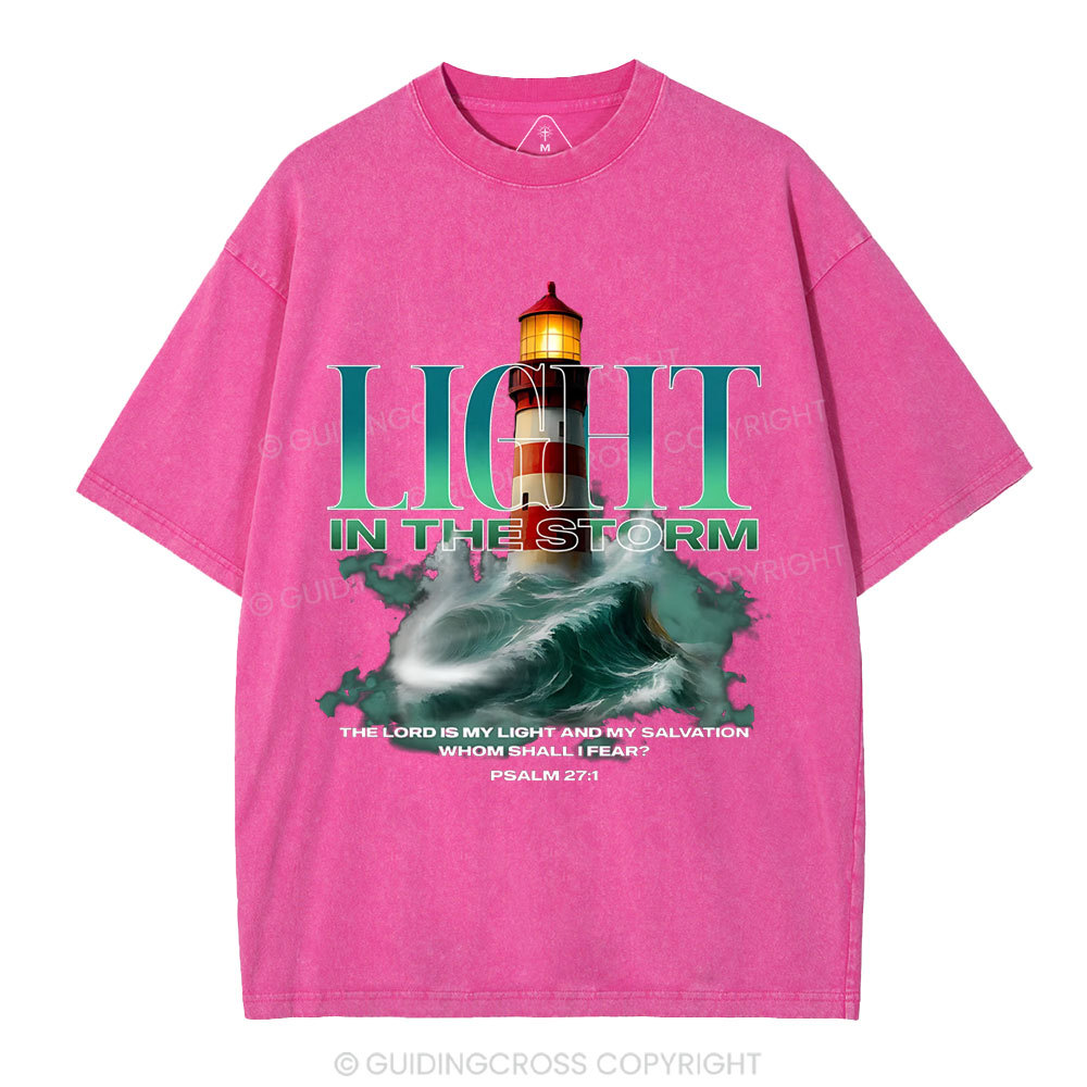 Light In The Storm Christian Washed T-Shirt