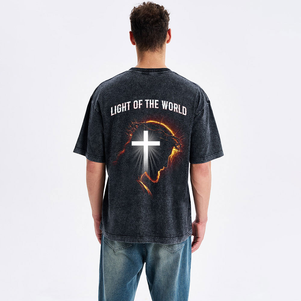 Light Of The World Christian Washed T-Shirt