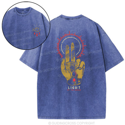 Light Of The World Christian Washed T-Shirt