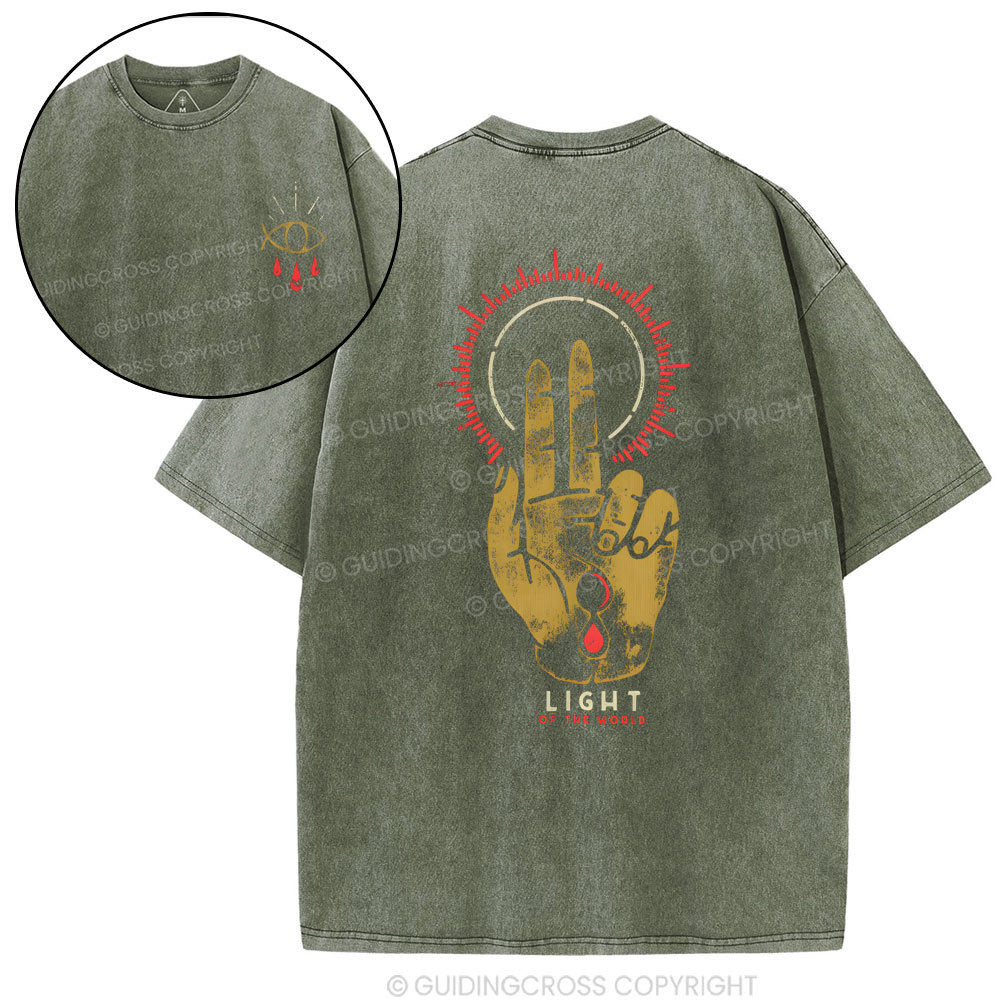 Light Of The World Christian Washed T-Shirt