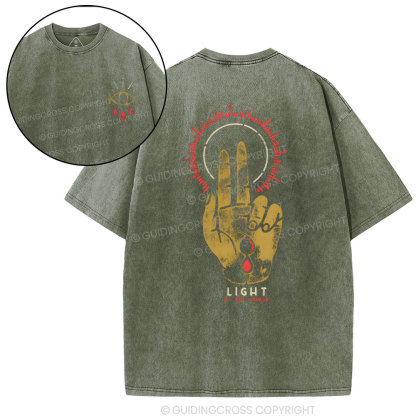 Light Of The World Christian Washed T-Shirt