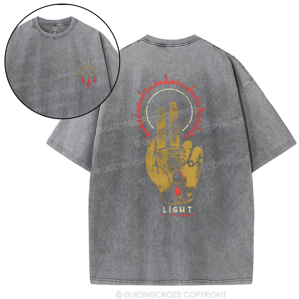 Light Of The World Christian Washed T-Shirt