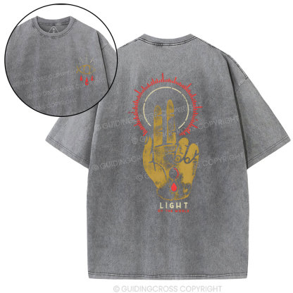 Light Of The World Christian Washed T-Shirt