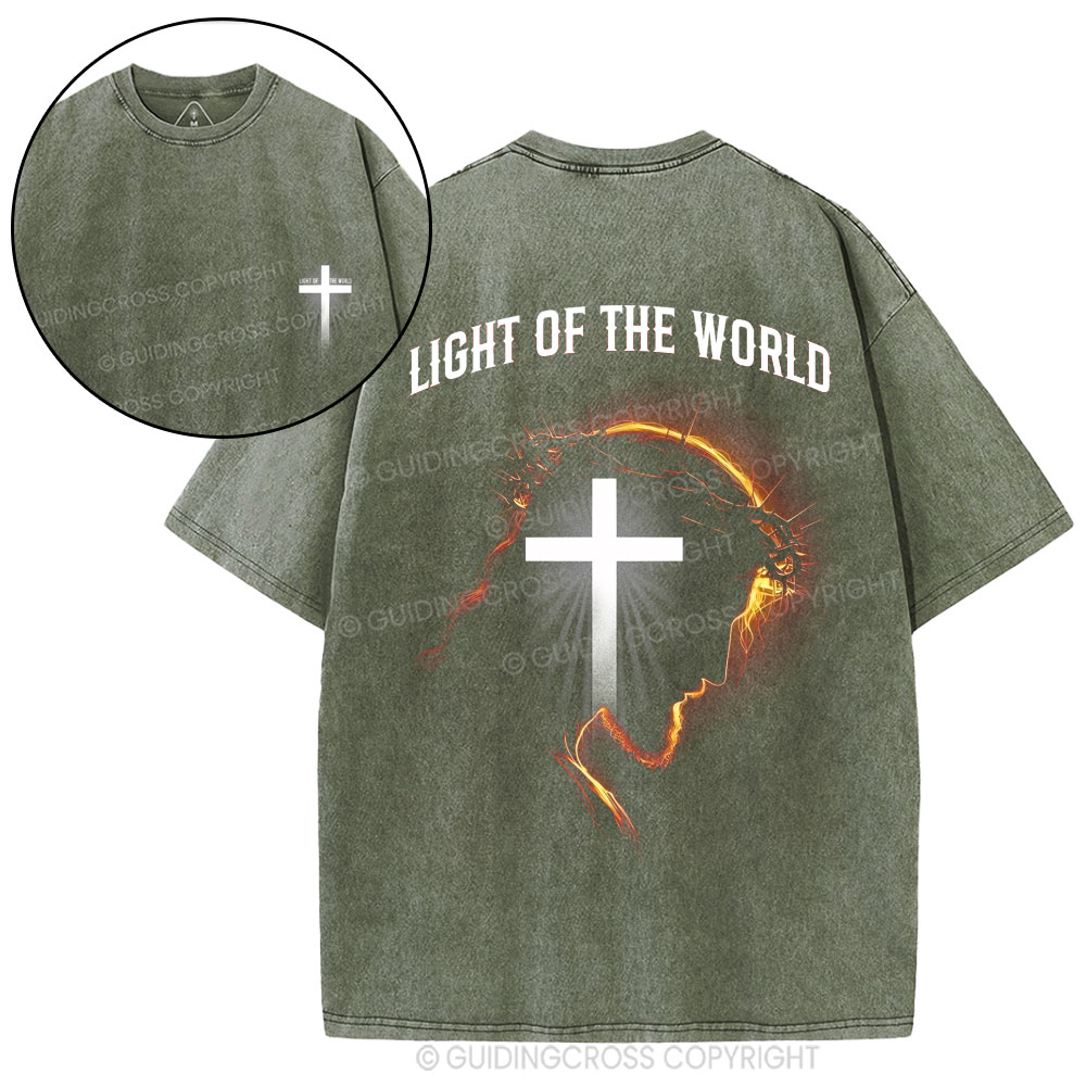Light Of The World Christian Washed T-Shirt