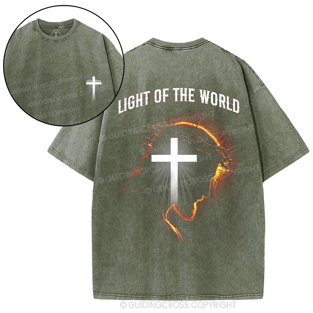 Light Of The World Christian Washed T-Shirt