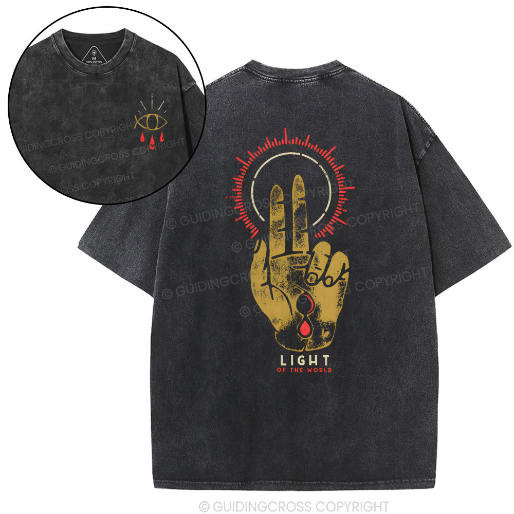 Light Of The World Christian Washed T-Shirt