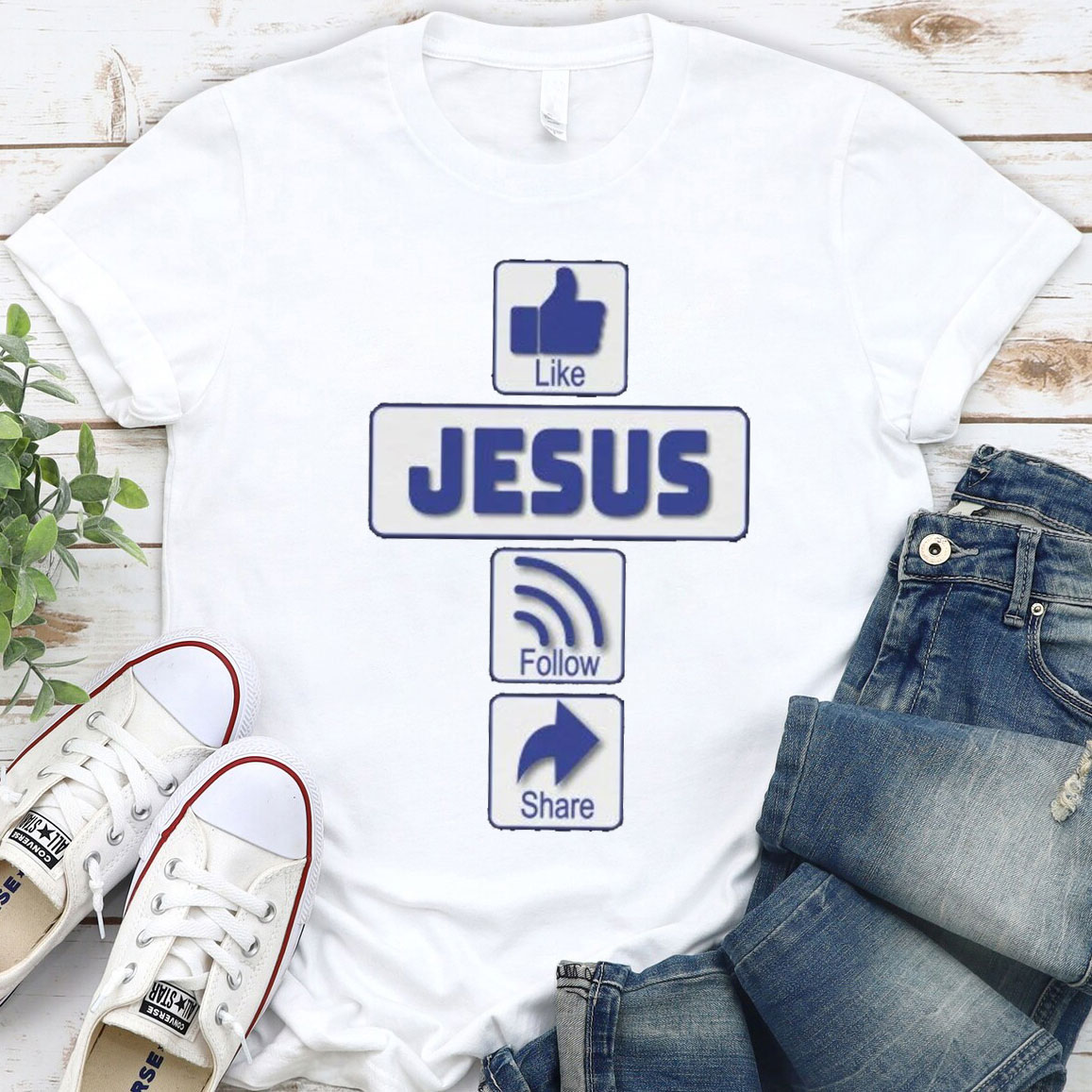 Like Jesus Follow Share Christian T-Shirt