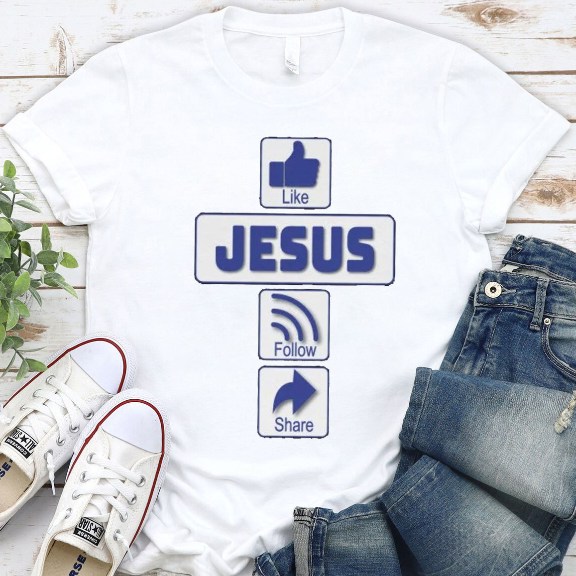 Like Jesus Follow Share Christian T-Shirt